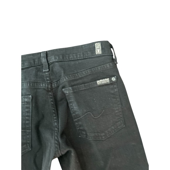 7 For All Mankind Womens Black Skinny Jeans‎ Size 28 Made in USA Stretch Denim
